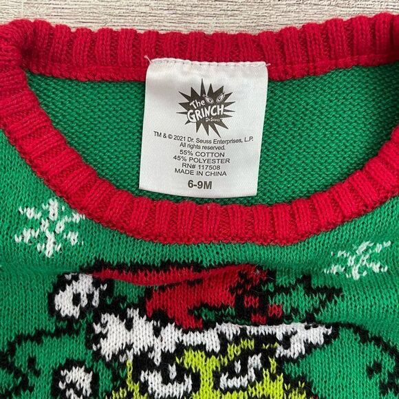 Grinch Christmas Sweater Size 6-9 Months - Picture 4 of 4